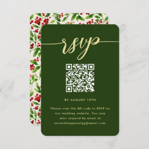 Mariage botanique rustique vert RSVP avec code QR