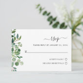 Mariage botanique simple Eucalyptus Greenery RSVP (Debout devant)