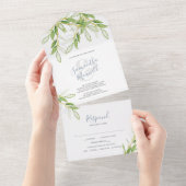 Mariage Botanique Simple Tout En Une Invitation (Déchirure)