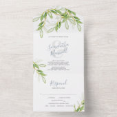 Mariage Botanique Simple Tout En Une Invitation (À l'intérieur)