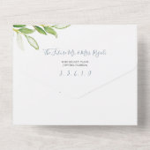 Mariage Botanique Simple Tout En Une Invitation (Verso)