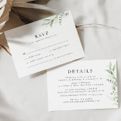 Mariage botanique vert Détails Carte de boîtier