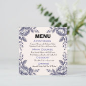 Mariage botanique vintage gravure Menu (Debout devant)