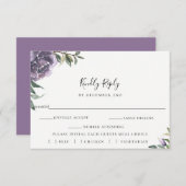 Mariage botanique violet Carte de choix de repas R (Devant / Derrière)