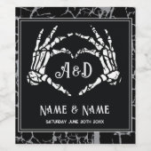 Mariage Bottle Étiquettes Skeleton Heart Halloween (Étiquettes simples)