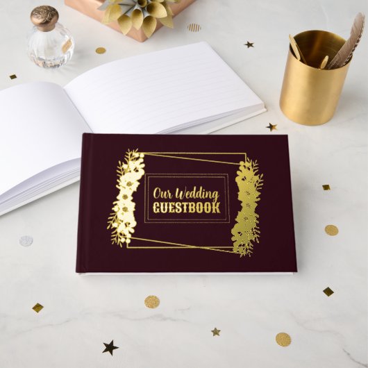 Mariage Bourgogne et Gold Foil (Recto ouvert)