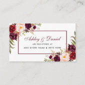 Mariage Bourgogne Floral Registre Insérer carte BR (Devant)