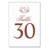Mariage Bourgogne Numéro de table Monogram Motif (Dos)