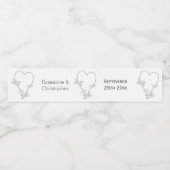 Mariage Bouteille d'eau Étiquette Papillon Coeur d (Étiquettes simples)