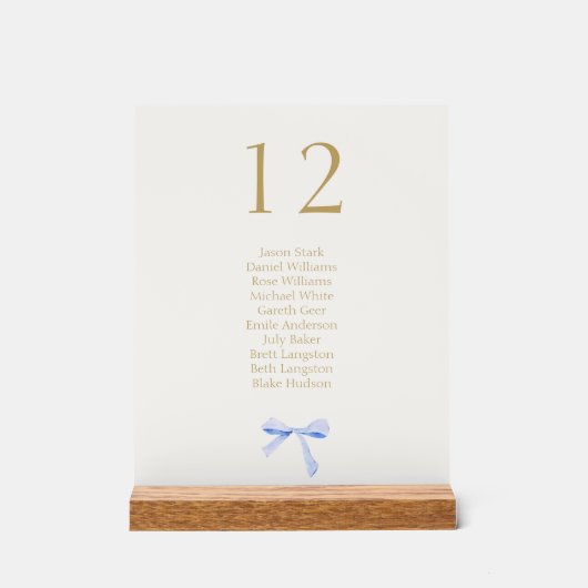 Mariage branché de ruban Numéro de table et siège (Recto)