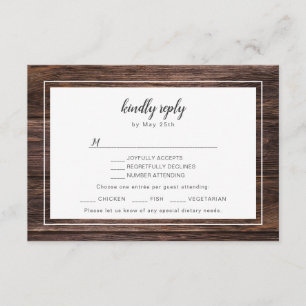 Mariage branché en bois et dentelle RSVP + choix d