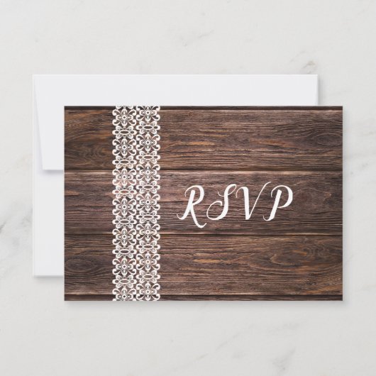 Mariage branché en bois et dentelle RSVP + choix d (Dos)