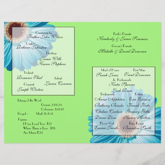 Mariage Bright Blue Daisy Programme (Dos)