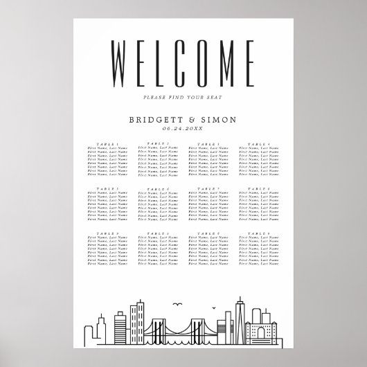 Mariage Brooklyn | 12 Tableau des sièges (Devant)