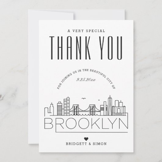 Mariage Brooklyn | MERCI + CARTE PHOTO (Devant)