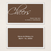 mariage Brown billet de boisson (Devant & derrière)