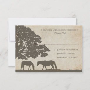 Mariage Brown et ivoire Vintage Horse Farm rsvp