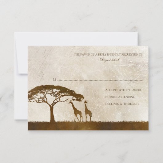 Mariage Brown et ivoirienne Giraffe Africain rsvp (Devant)