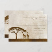 Mariage Brown et ivoirienne Giraffe Africain rsvp (Devant / Derrière)