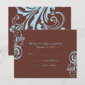 Mariage Brown et Turquoise Chic RSVP (Devant / Derrière)