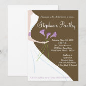Mariage Brown Robe de douche nuptiale Invitation (Devant / Derrière)