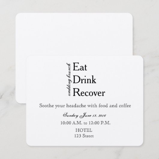 Mariage Brunch Invitation (Devant / Derrière)