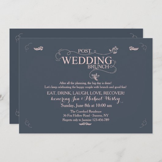 Mariage Brunch Invitation (Devant / Derrière)