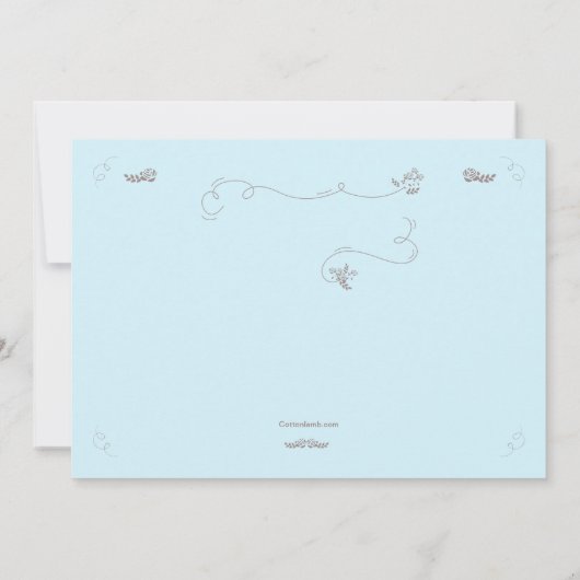 Mariage Brunch sur invitation bleue (Dos)