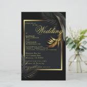 Mariage Budget Black Gold encadré Feuilles tropica (Debout devant)