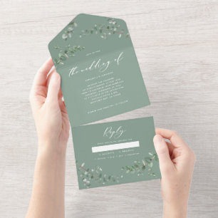 Mariage Budget Eucalyptus invitation botanique + r