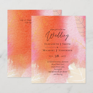 Mariage budget LeahG Feuilles d'aquarelle rouge or
