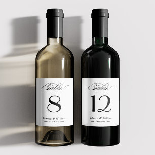 Mariage Budget Numéro de table Étiquettes de vin