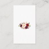Mariage Burgundy Floral Registry Insérer Carte pho (Dos)