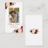 Mariage Burgundy Floral Registry Insérer Carte pho (Devant / Derrière)