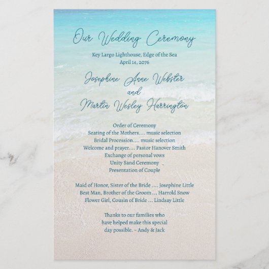 Mariage By the Sea Programmes d'appartements abord (Devant)