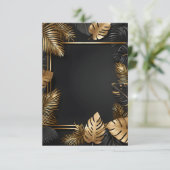 mariage cadre or feuille invitation (Debout devant)