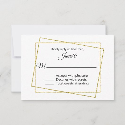 Mariage cadre or RSVP (Devant)