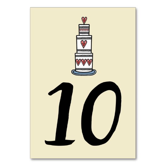 Mariage Cake Illustration Mariage Numéro de table (Par défaut)