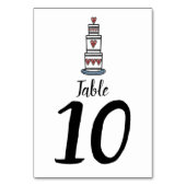 Mariage Cake Illustration Mariage Numéro de table (Dos)