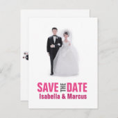 Mariage Cake Topper Enregistrer la date Carte post (Devant / Derrière)