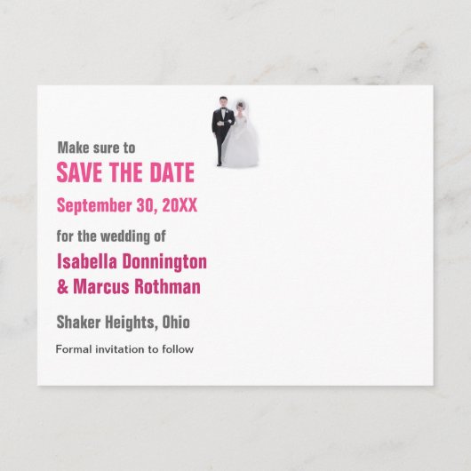 Mariage Cake Topper Enregistrer la date Carte post (Dos)