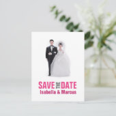 Mariage Cake Topper Enregistrer la date Carte post (Debout devant)