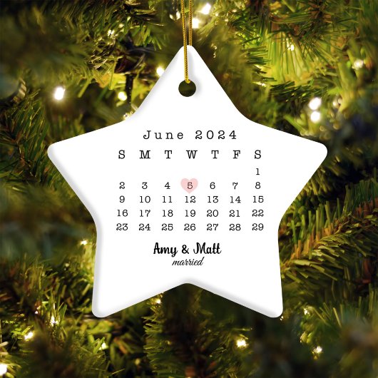 Mariage Calendrier Marié Date Keepsaké Ceramic