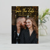 Mariage calligraphié chic, carte à conserver pour  (Debout devant)