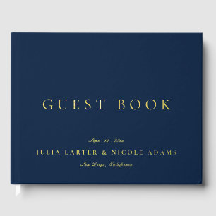 Mariage Calligraphié Classique Bleu Nuit Or