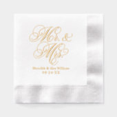Mariage calligraphié M. et Mme en or orné (Recto)