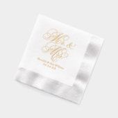 Mariage calligraphié M. et Mme en or orné (Gauche)