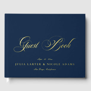 Mariage Calligraphié Or Bleu Nuit Classique