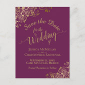 Mariage calligraphié or Faire-part de mariage Mage (Devant)