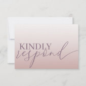 Mariage Calligraphie RSVP Or Rose Moderne (Devant)
